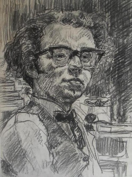 005c: Harry Balm; Zelfportret; Houtskool tekening