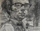 005c: Harry Balm; Zelfportret; Houtskool tekening