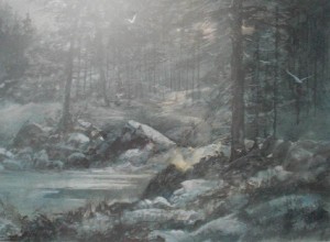 harry balm; beek in bos in wintertijd