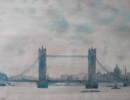 m023: Poppe Damave; London, Tower Bridge; Aquarel