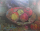 035c: Frans Schoorl; Stilleven, fruitschaal; Acryl