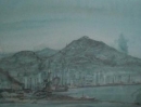 114: Poppe Damave; Las Palmas, Haven; Aquarel