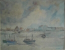 123, Poppe Damave, Gravelines, Aquarel