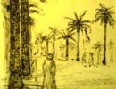 187, Frans Verpoorten, Vrouw met Palmbomen, Houtskooltekening